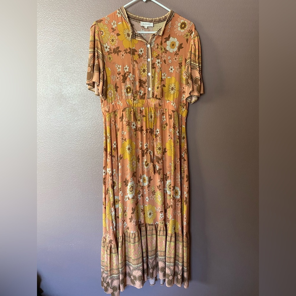 Bohme Boho Midi Tiered Dress